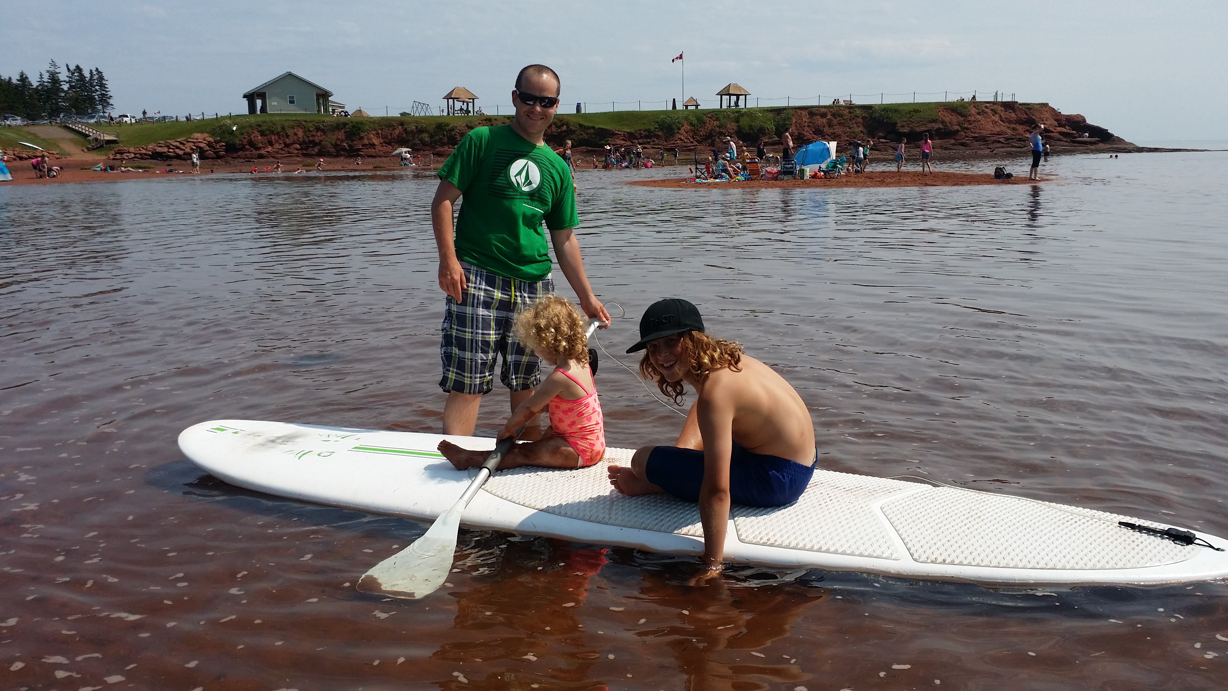 Family paddleboarding adventure